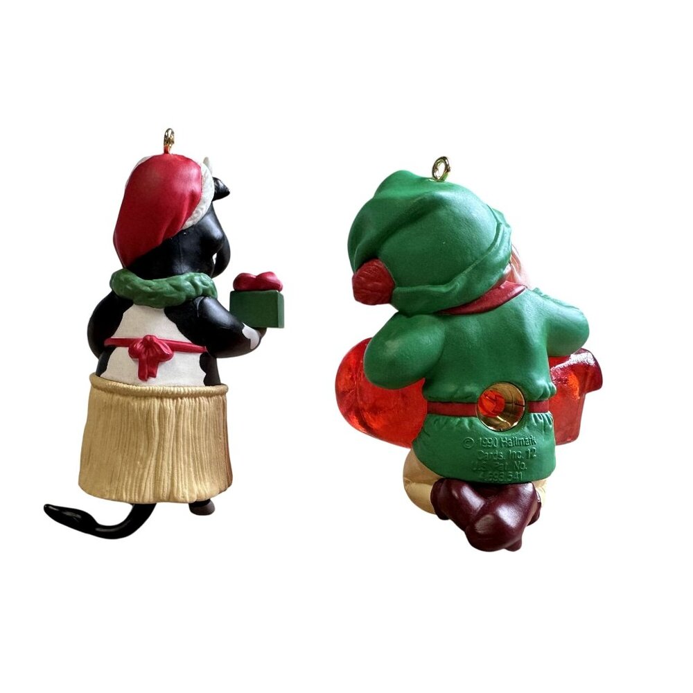 Vtg Hallmark Christmas Ornaments Elf Of The Year 1990 & Cows of Bali 1995 - Picture 3 of 10